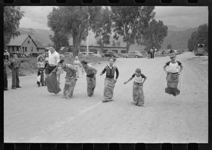 Labor Day sack race